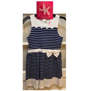 J. Khaki blue & white sleeveless dress; girls' size L